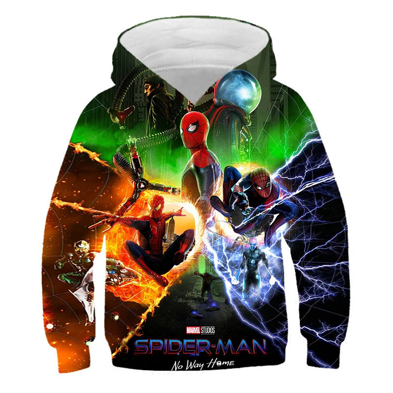 

Новинка, детские толстовки с капюшоном Spider mαn, одежда для мальчиков и девочек, пуловеры, модная уличная одежда для мальчиков-подростков