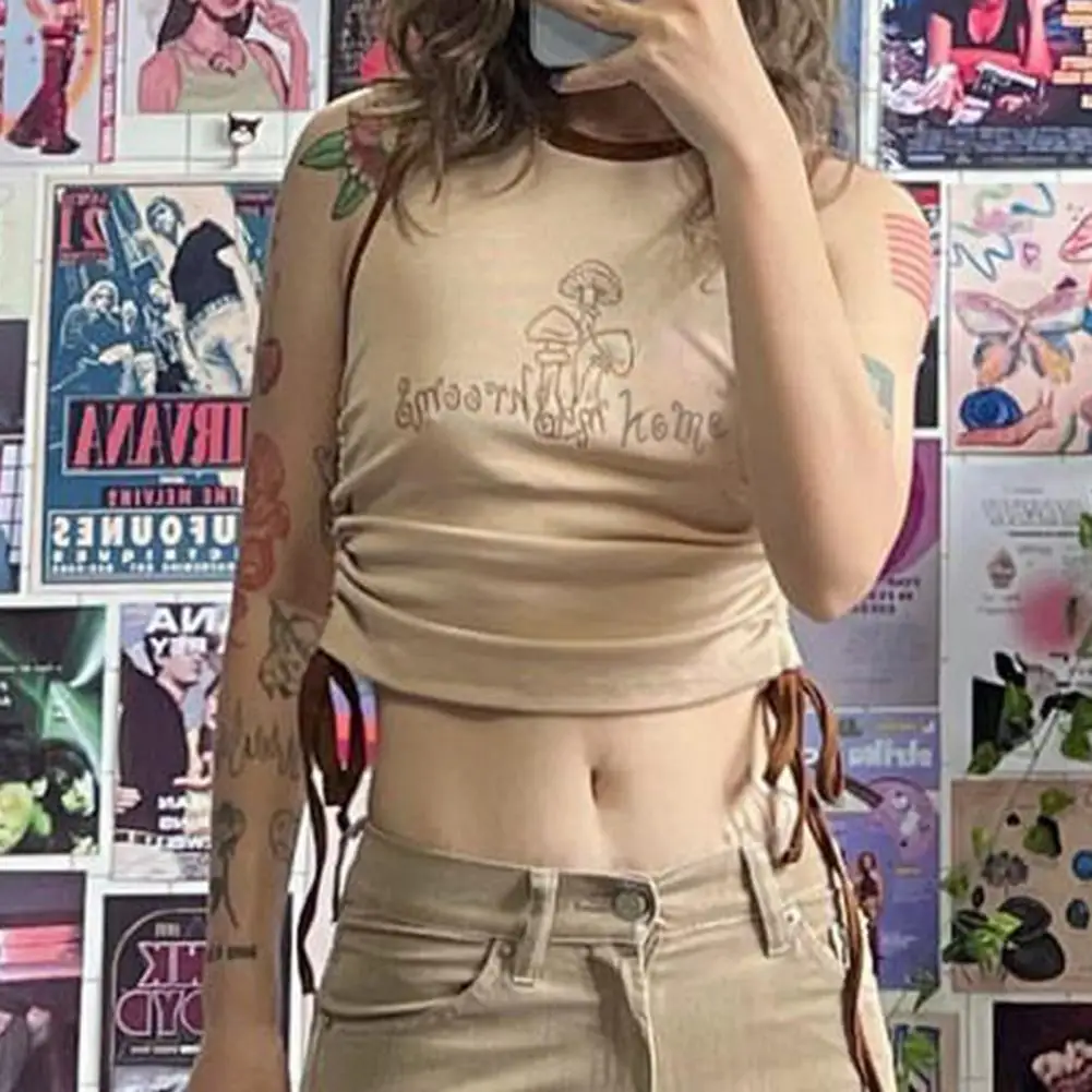 

Sexy T-shirt Stylish Stretchy Moisture Wicking Summer Sleeveless Camisole Top Female Clothes