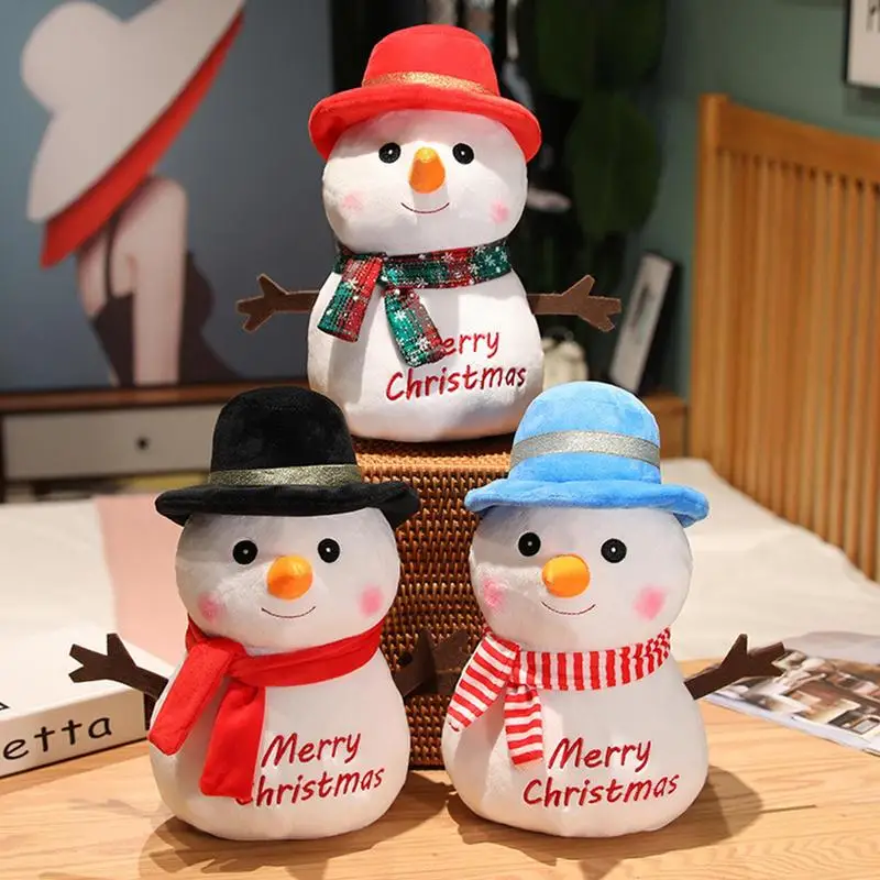 

25 см милый снеговик набивная плюшевая игрушка Счастливого Рождества плюшевый снеговик набивная Кукла мультфильм снеговик кукла для детей подарок Рождественский Декор