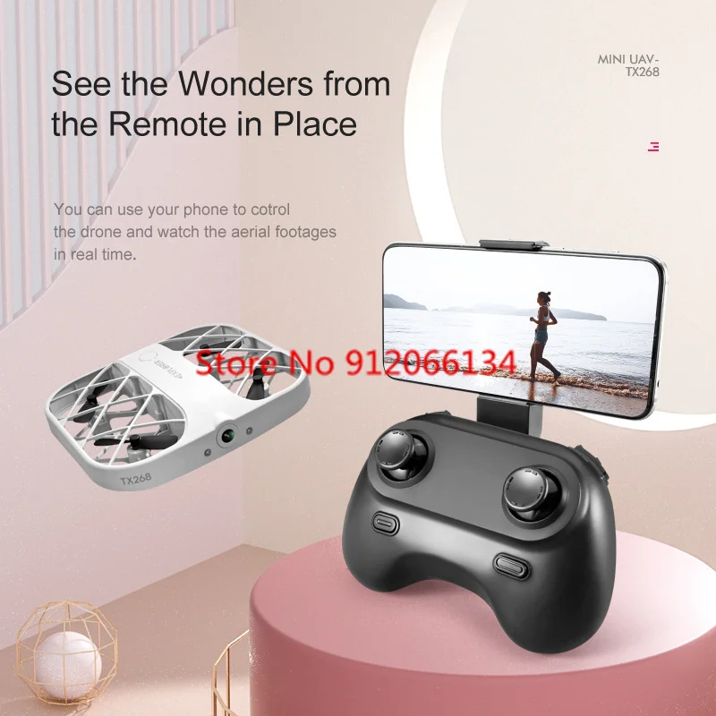 Дрон H107 MiNi с интеллектуальным зависанием, Wi-Fi FPV, камерой 8K и обзором 360° °   Квадрокоптер с режимом Tumble и защитной сеткой, полностью закрытый, с функцией Headless Mode (art.: 3920db7af71fb) - 3920db7af71fb