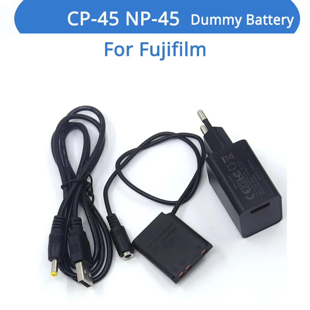 

18W Charger Adapter USB DC Cable CP-45 Coupler Li40B Li42B Dummy Battery For Pentax D-Li63 Fuji NP45 Nikon EN-EL10 KLIC-7006