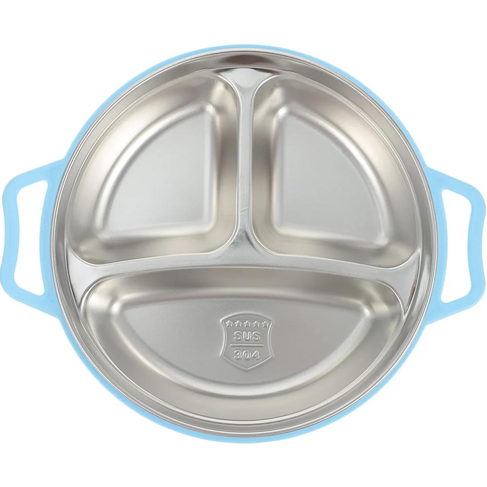 

Compartment Plate Cake Dish Control Tray Dessert Bowl Kids Food Dinner Plates Stainless Steel Lunch Box Snack Metal