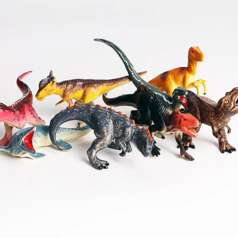 

Miniature Dinosaur Static Model Solid PVC Figurine Realistic Mosasaur/Velociraptor Office Desk Toys Kids Collection Gift
