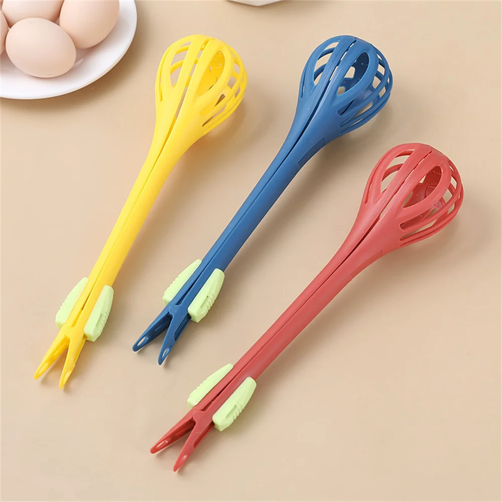 

Multi-functional 3 In 1 Whisk Manual Egg Beater Nylon Food Tongs Noodle Salad Bread Clips Mixer Home Kitchen Baking Accessories