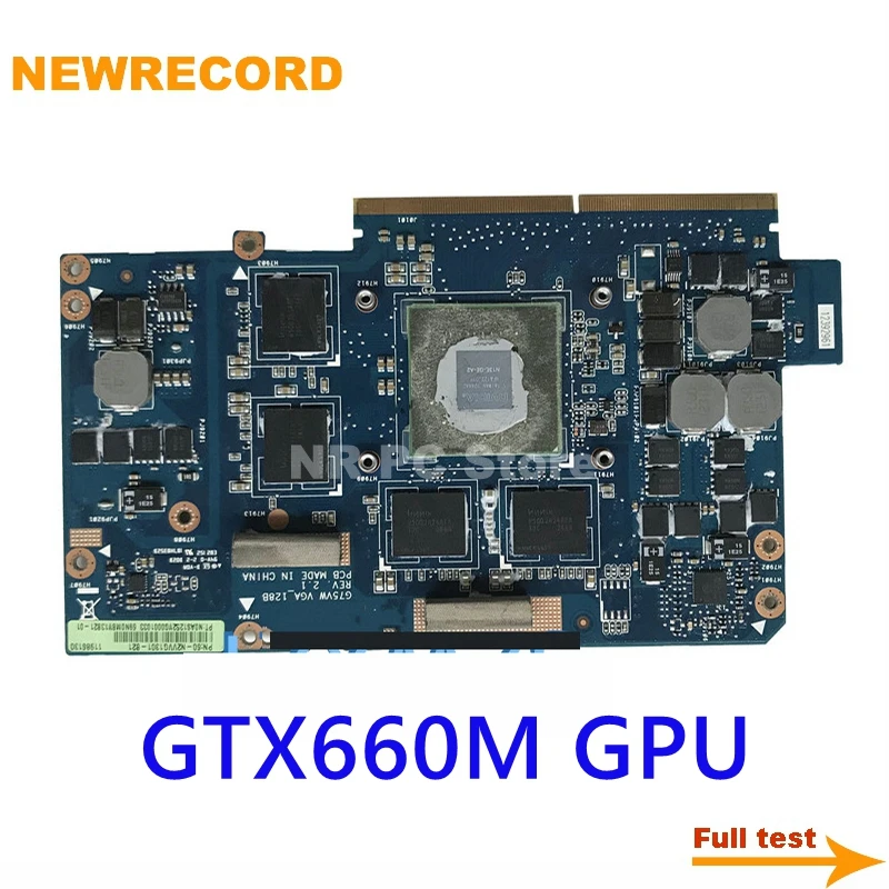 NEWRECORD 60-N2VVG1301 69N0MBV13B21-01 For Asus G75VW Laptop Graphic Card Heatsink 128B N13E-GE-A2 GTX660M 2GB DDR5