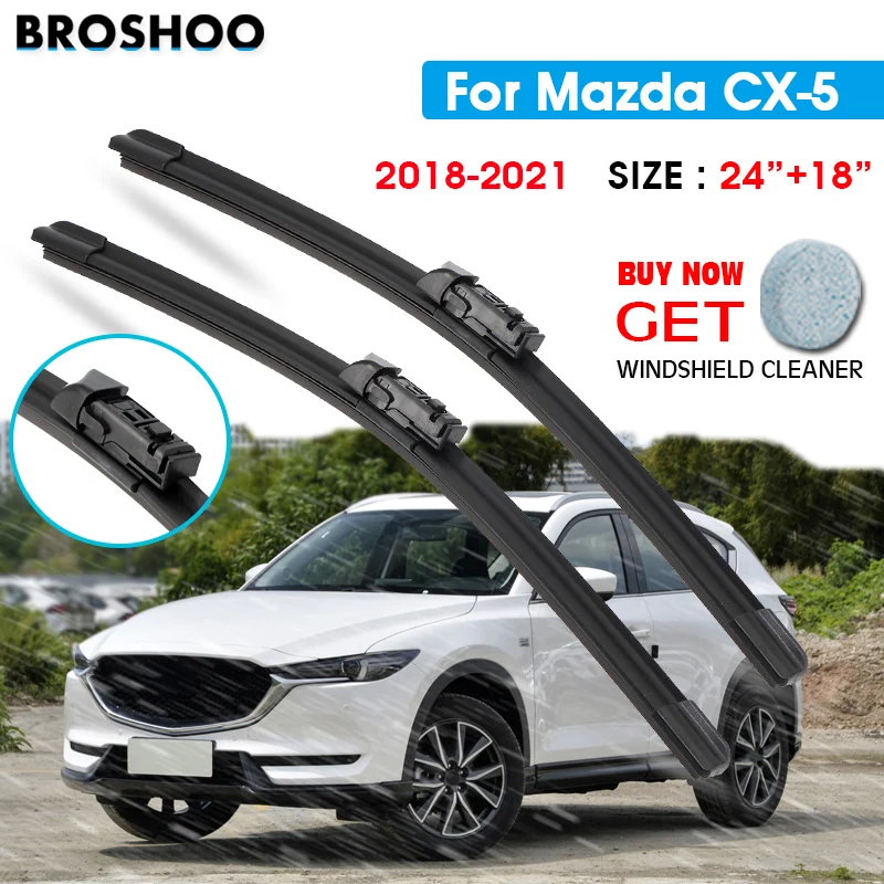 

Car Wiper Blade For Mazda CX-5 24"+18" 2018 2019 2020 2021 Auto Windscreen Windshield Wipers Blades Window Wash
