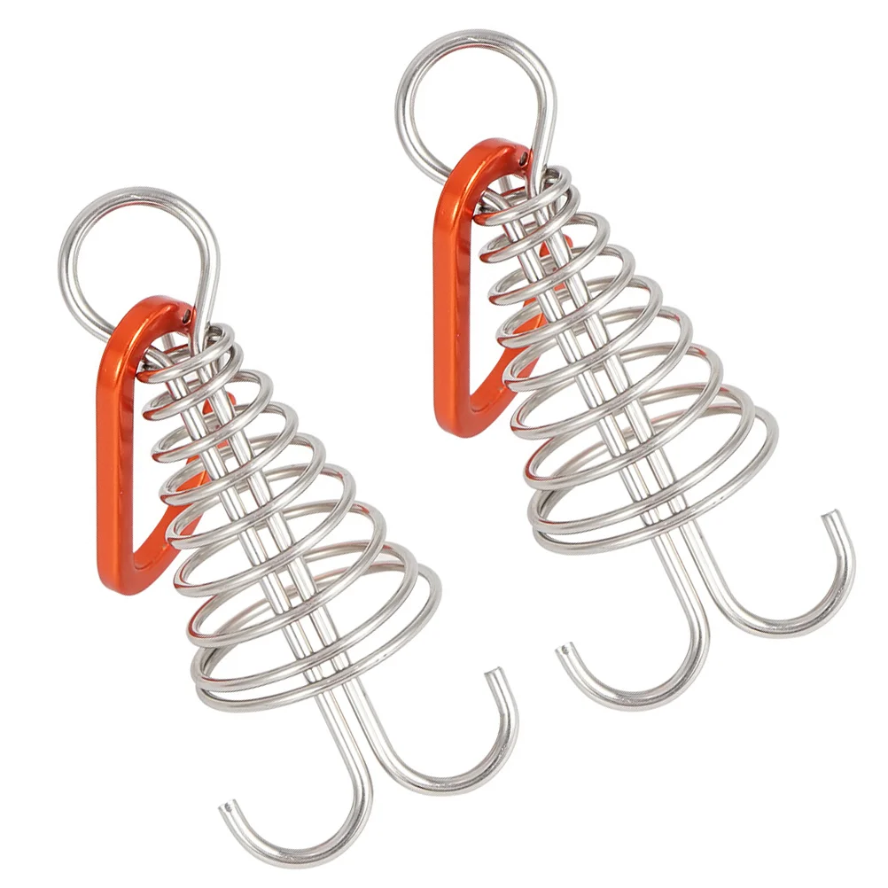 

2pcs Stainless Steel Octopus Deck Peg Spiral Shaped Rope Buckle Camping Tools