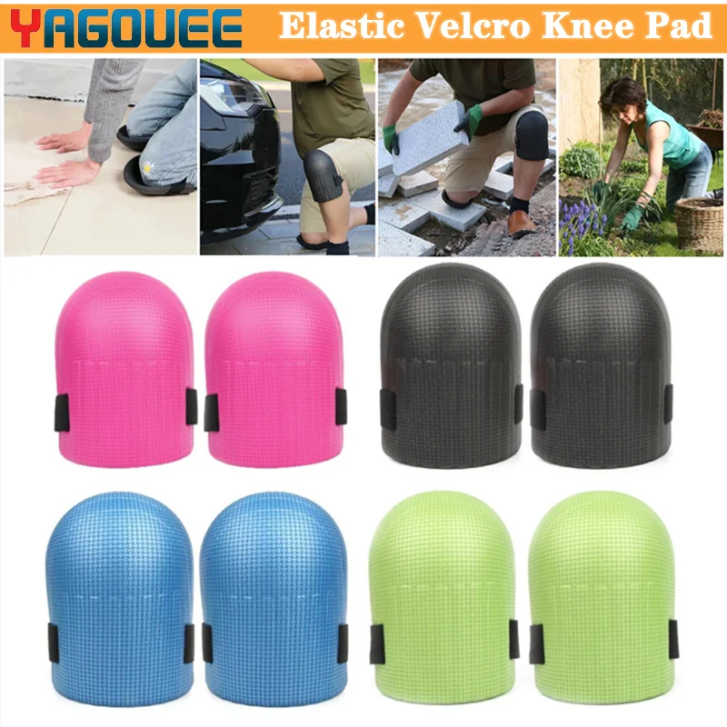

2 PCS Knee Pads Tiler Knee Pads and Floor Tiles Garden Manual Moisture-proof Protection Tool EVA Rubber Elastic Velcro Knee Pads