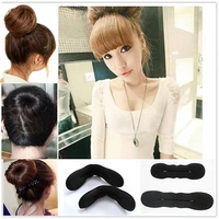 2pcsset hair bun easy cleaning multifunctional black sponge hair styling tools for girl