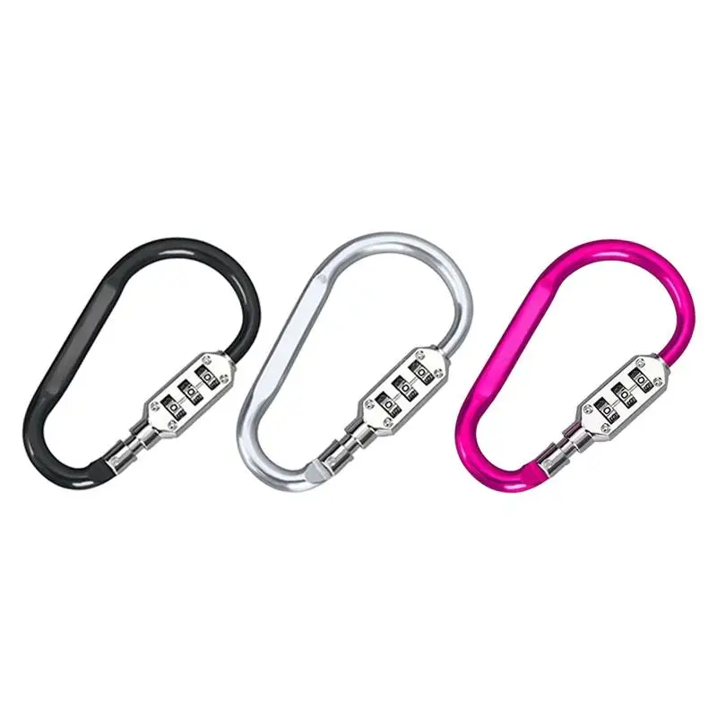 

Auto Locking Carabiner Clips, Heavy Duty Caribeaners for Camping, Hiking, Outdoor 3 Dial Carabiner Combination Lock