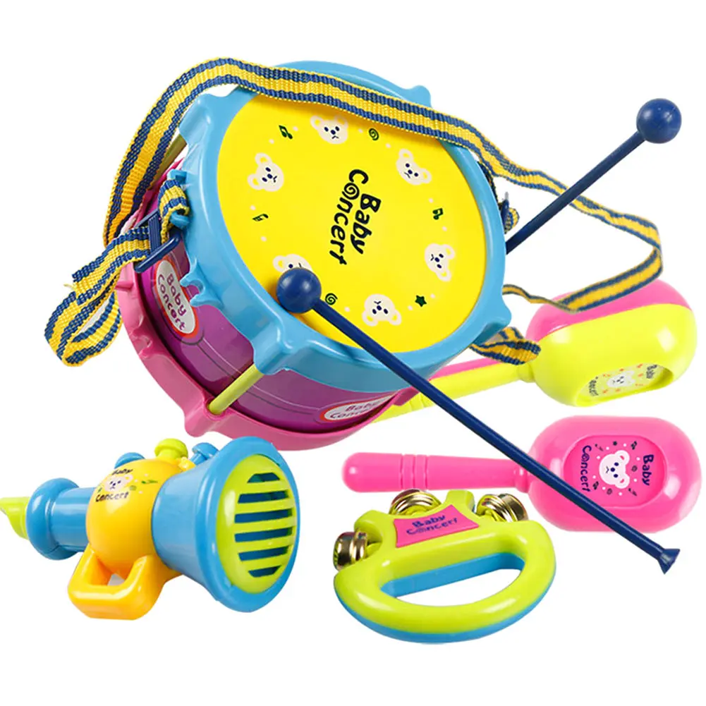 

5-piece Jazz Drum Toys Set Developmental Learning Toys Birthday Christmas Gifts