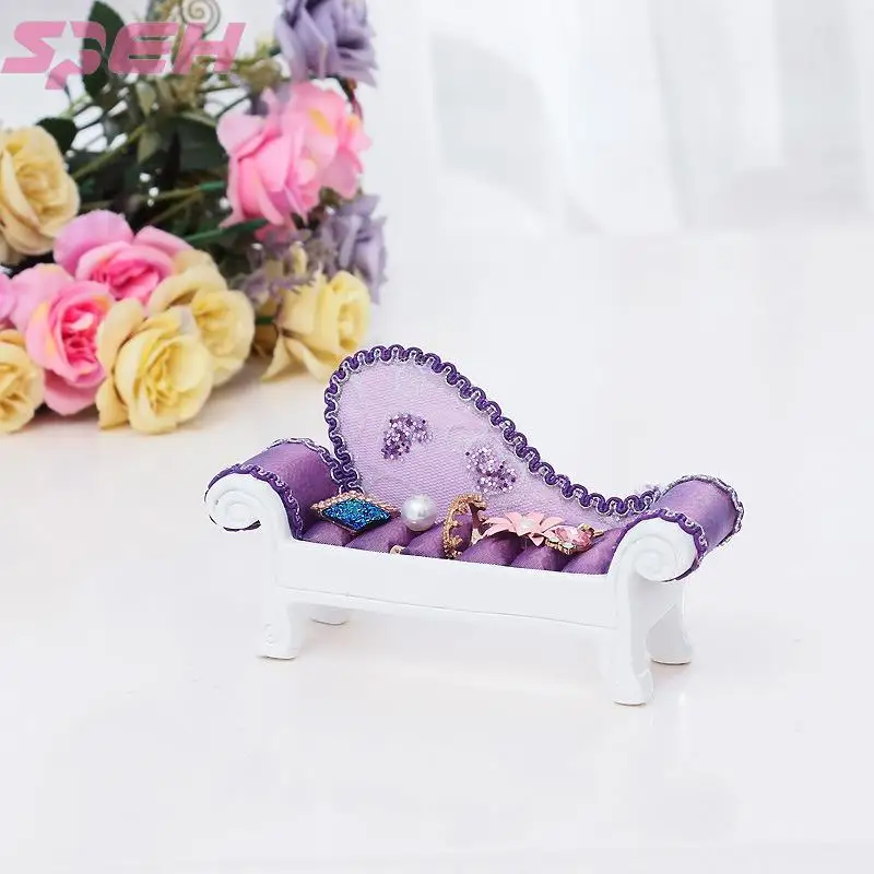 

Beauty princess seat ring jewelry shelves creative furnishing articles European purple heart the mini sofa furniture