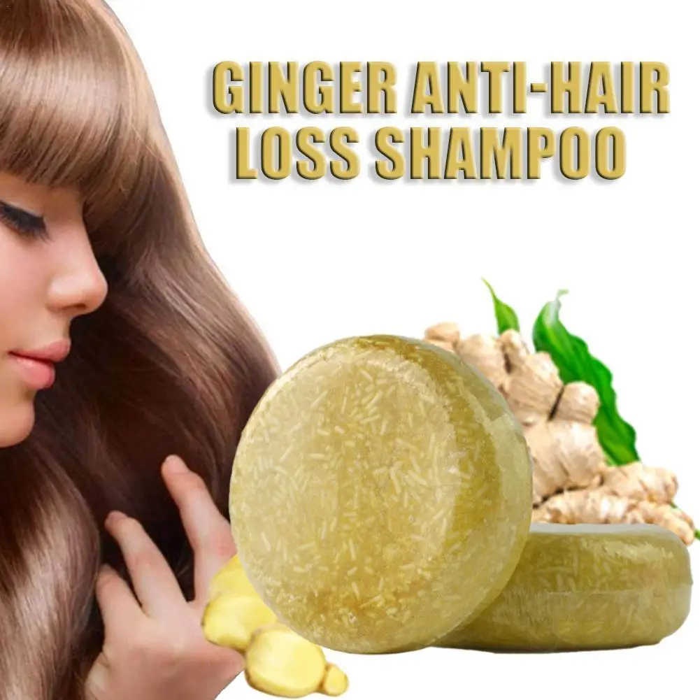 

HEALLOR 60g Ginger Shampoo Soap Hair Growth Water Silicone Oil Free Ginger Shampoo Man Pack Essential Oil Handmade Soap