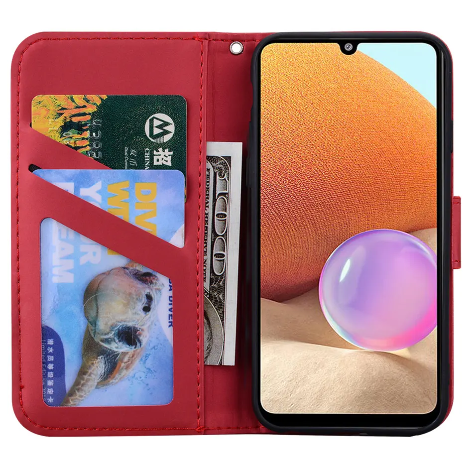 Wallet Case For Samsung Galaxy A3 A5 J3 J5 2017 A6 A7 A8 J4 J6 Plus 2018 A12 A21S A32 A52 A72 4G A82 5G Cute Animal Cover D22G