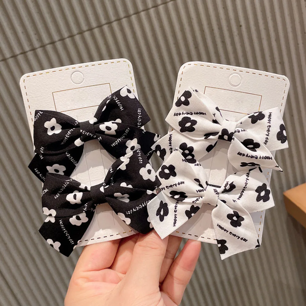 

2Pcs/Set Korean Sweet Flower Bows Hair Clip For Kids Girls Handmade Hairpins Barrettes Headwear Hair Accessories