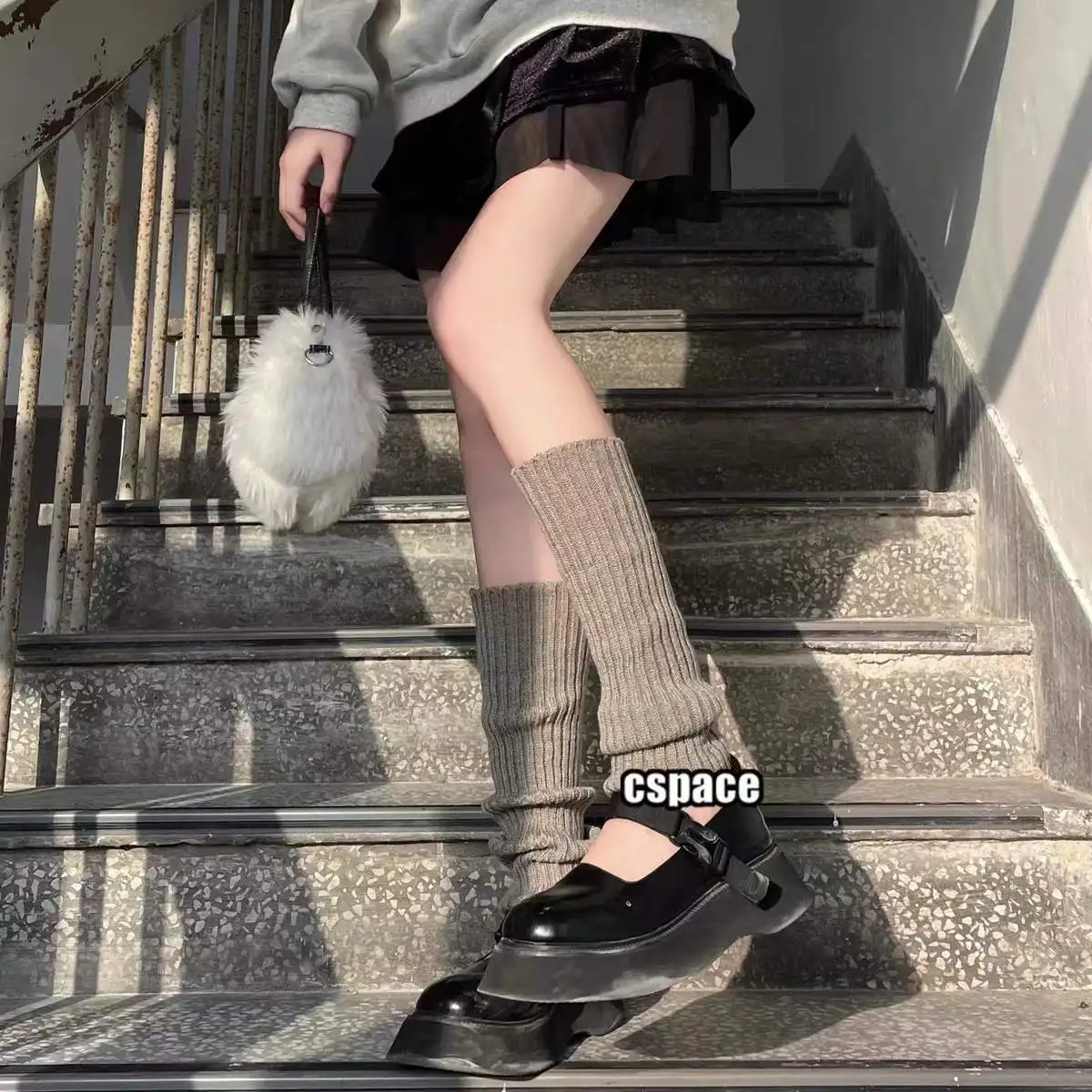 

Lolita Leg Warmers Japanese Women Gothic Long Socks Women's Leggings Gaiters Knee Goth Winter Sock Knitted Cuffs Ankle Warmer