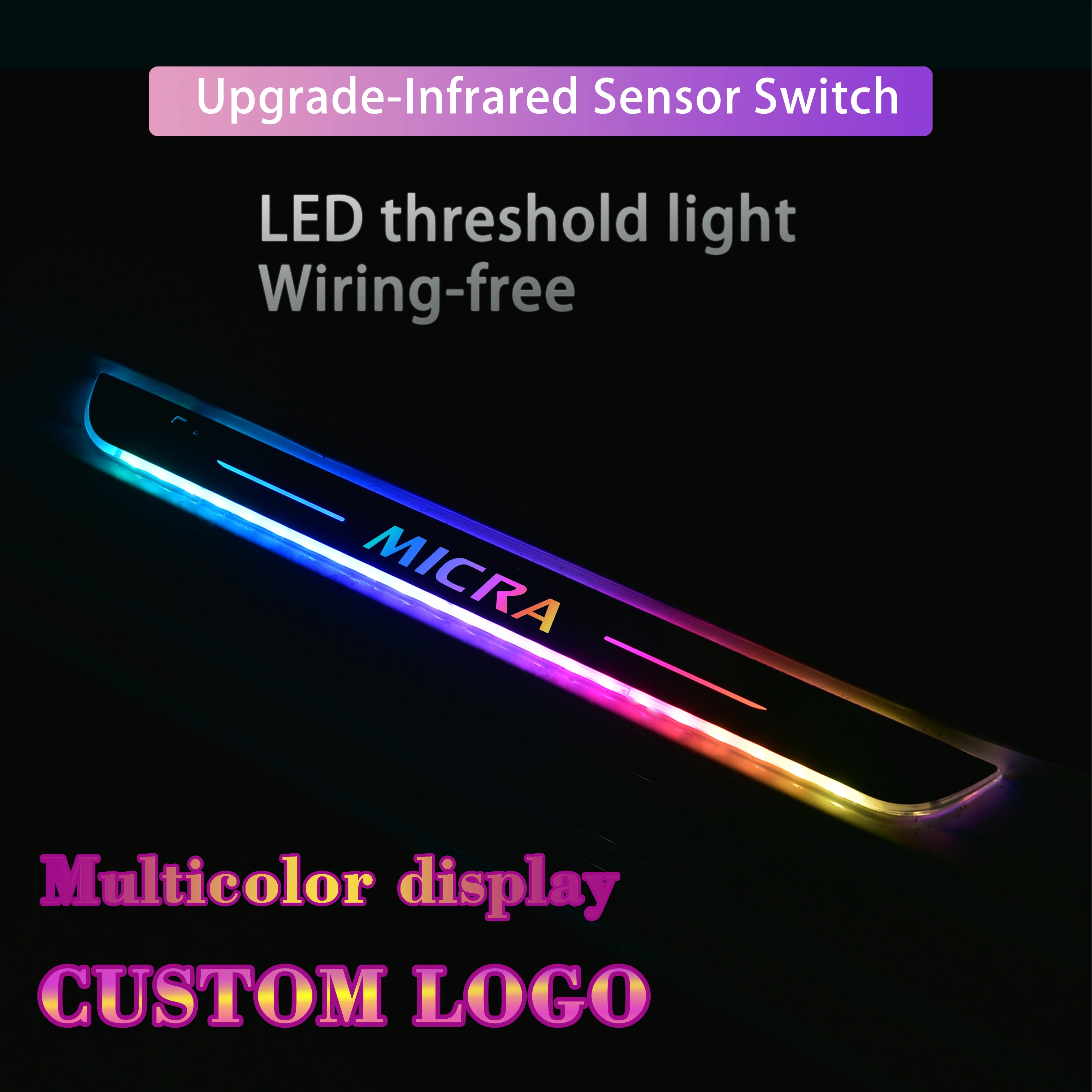 

Car Door Sill Decoration Welcome Pedal Atmosphere Styling Accessories For Nissan Micra Magnetism Car Threshold LED RGB Light