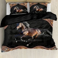 toaddmos crazy horse 3d printing duvet cover set twin size bedding sets home textiles queen king bed linen for adults kids 3pcs