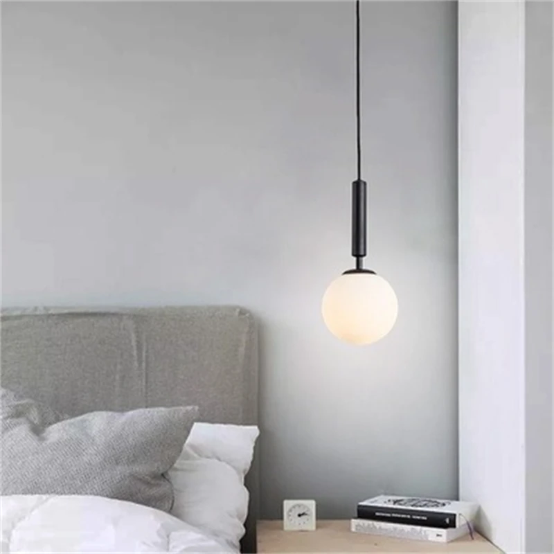 

Modern Pendant Lights Minimalist Gold Glass Ball Lampshade Hanging Lights Fixtures for Dining Room Bedroom Bedside Deco Lighting