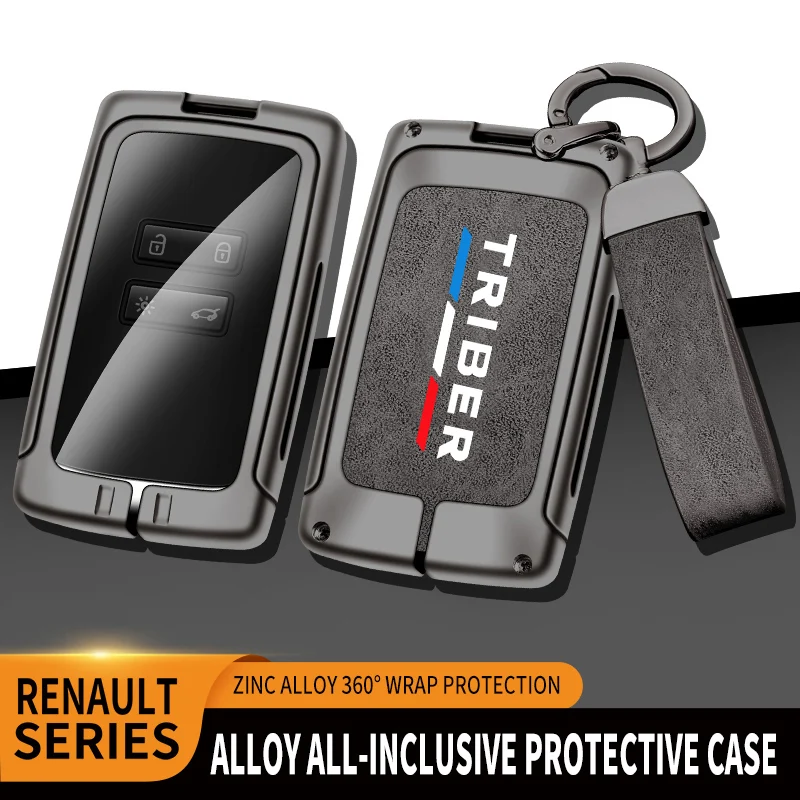 

Auto TPU Zinc Alloy Key Case Bag For Renault Triber Logo Car Key Chain Car Metal Key Shell Interior Car Decoration Accessories