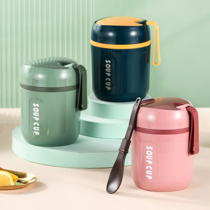 

Insulated Lunch Box Portable with Breakfast Porridge Cup Small Rice Bucket Soup Cup Soup Pot Stew Pot 304 Stainless Steel Origin