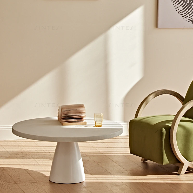 Скандинавская ваби говорит мебель для гостиной стол белый круглый деревянный