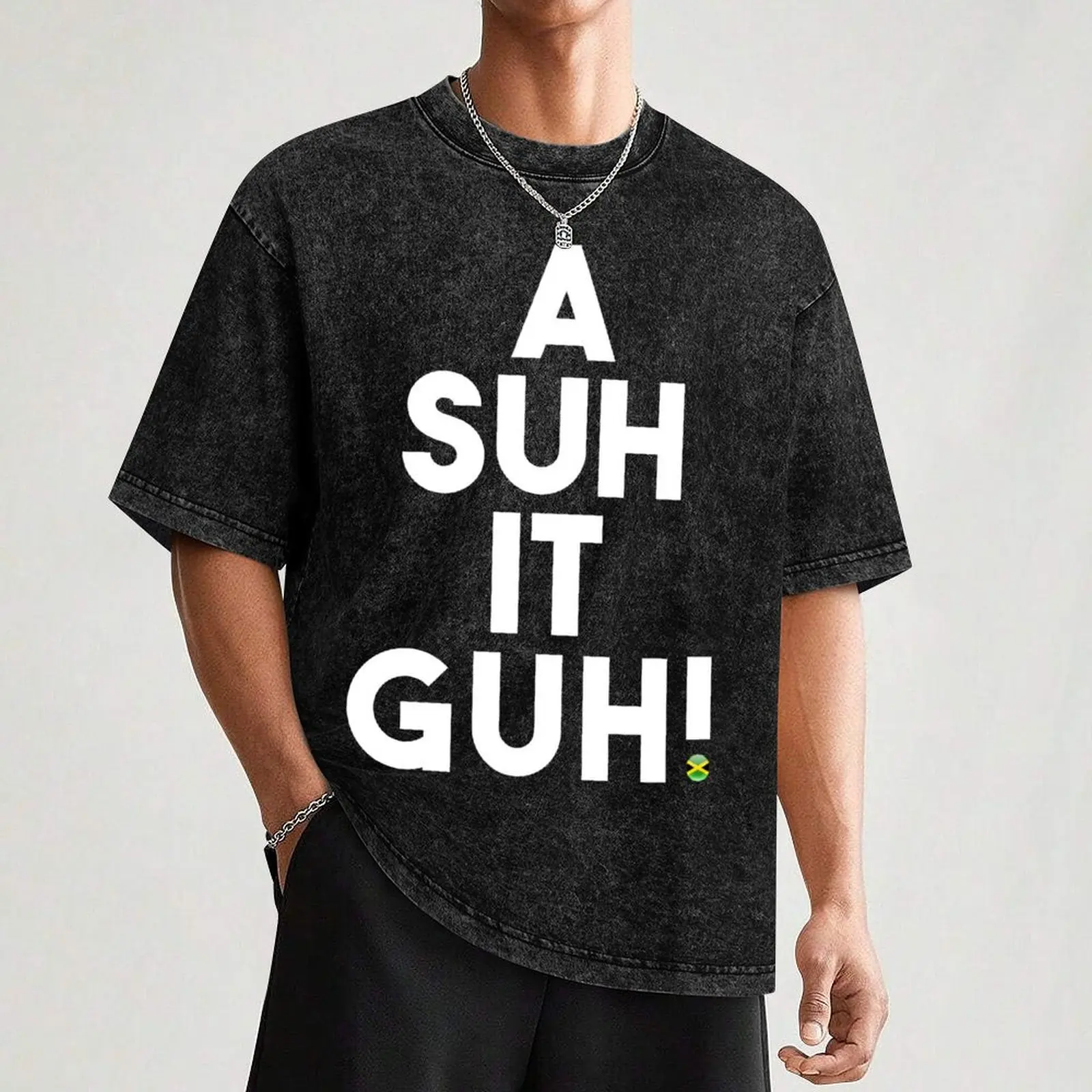 Ямайский Картодис СУХ ЙО ГУЧ! - Черная футболка с заготовками блузка модные