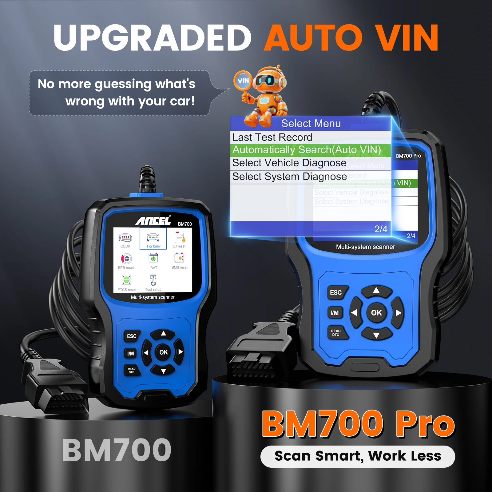 Фото Автомобильный сканер ANCEL BM700 PRO OBD2 для BMW/MINI всех систем EPB SAS TPMS BMS сброс масла считыватель кодов автомобильный диагностический сканер №2