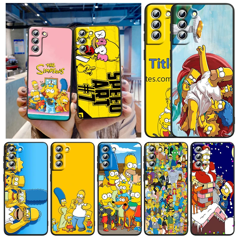 

Family The Simpson Disney For Samsung Galaxy S22 S21 S20 FE Ultra Pro Lite S10 5G S10E S9 S8 Plus Black Soft TPU Capa Phone Case