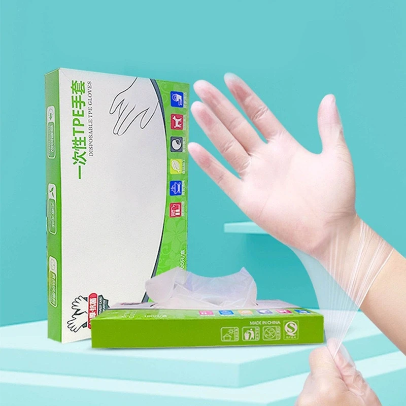 

100Pcs Disposable Gloves Food Grade Catering Barbecue Thickened Oil-proof Hairdressing Cleaning Gloves TPE Material for Kitchen