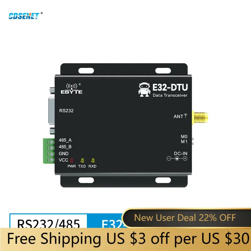 1pc 915MHz 868MHz LoRa SX1276 RS485 RS232 Transmitter and Receiver E32-DTU-900L20 CDSENET uhf Module RF DTU 915 MHz Transceiver