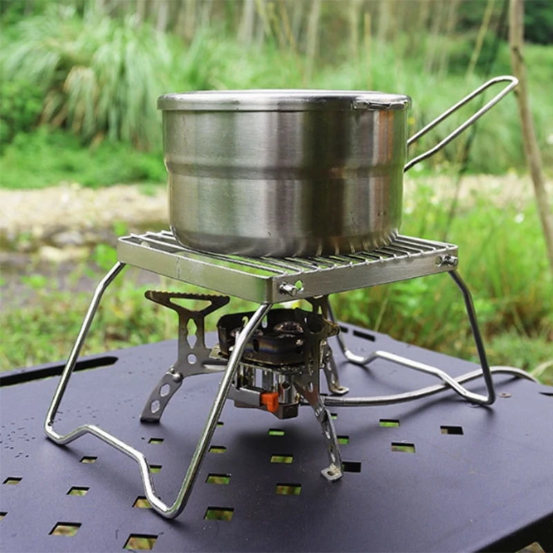 Портативная складная подставка для гриля у костра решетка из нержавеющей стали