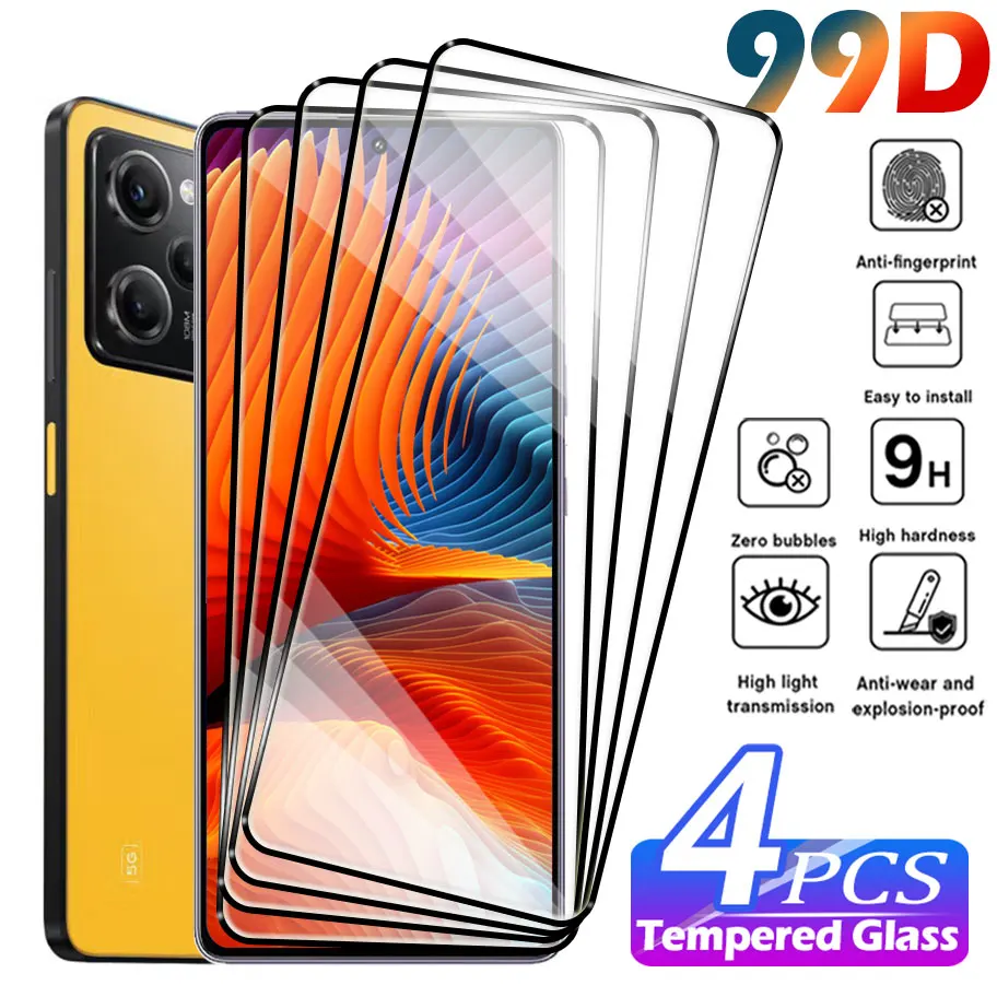 Защитная пленка для экрана Xiaomi POCO X3 NFC X4 GT X5 X6 Pro 5G закаленное стекло полное