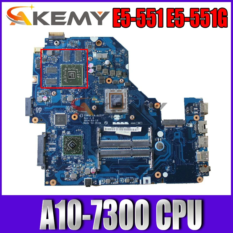 

Материнская плата NBMLE11001 NB.MLE11.001 для Acer ASPIRE E5-551 E5-551G, материнская плата Z5WAK с LA-B221P 216-0855000 DDR3L, тест ОК