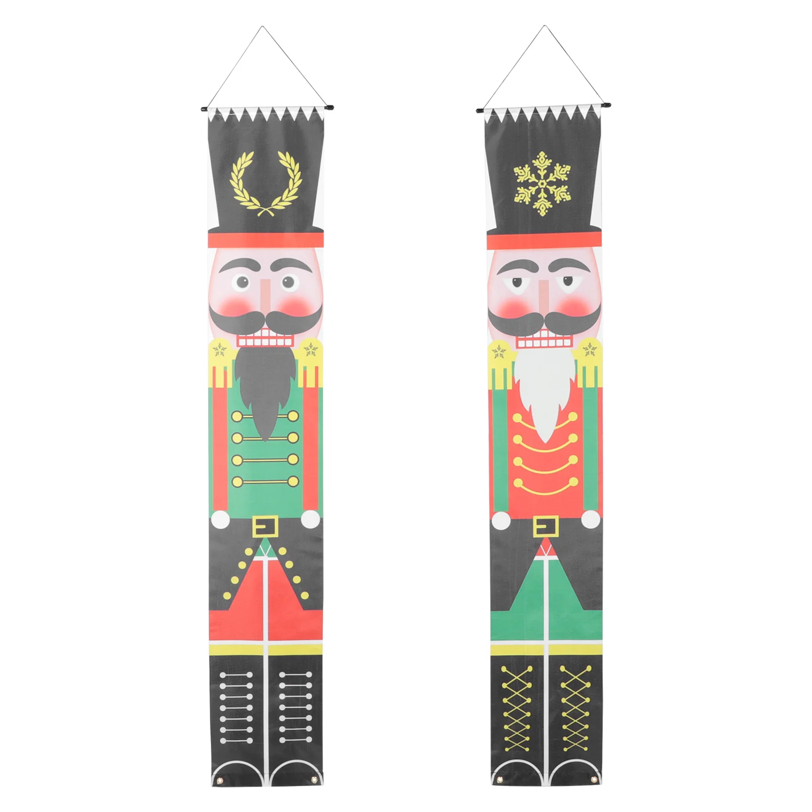 

Christmas Door Nutcracker Couplet Banner Porch Sign Xmas Decorations Outdoor Party Welcome Decoration Merryfront Flag Hanging