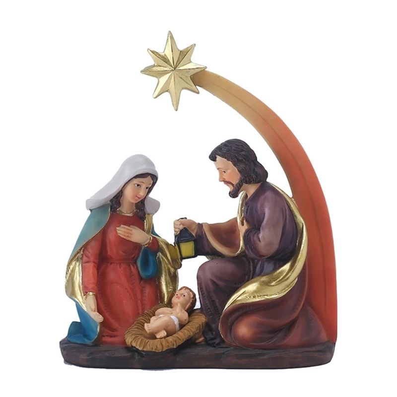 

Christmas Crib Figurines Miniatures Ornament Church Christmas Gift Home Decor 11XA