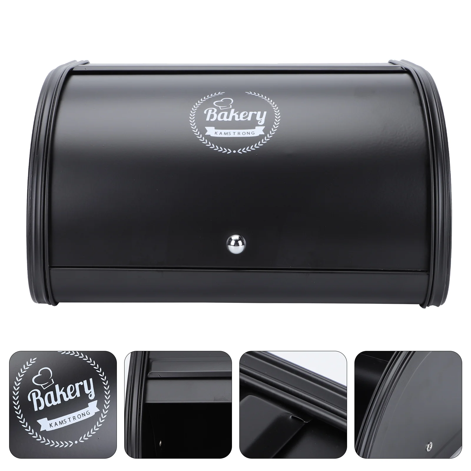 

Bread Box Kitchen Bin Container Metal Storage Holderkeeper Breadbox Tin Iron Countertop Canister Vintage Airtightrollmodern