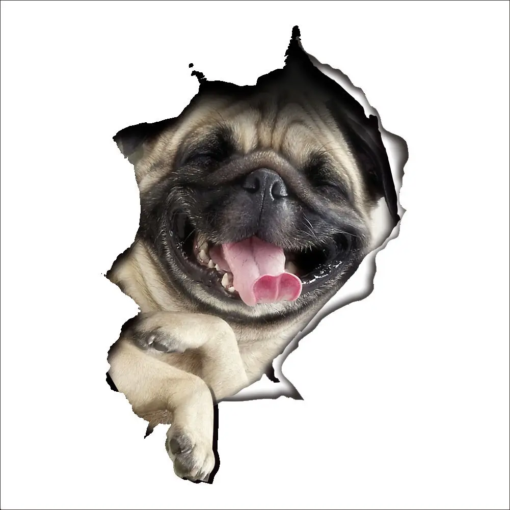 

[Various Options] Creative Refrigerator Kitchen Bathroom Toilet Free Stickers Simulation Cats and Dogs Broken Wall Stickers