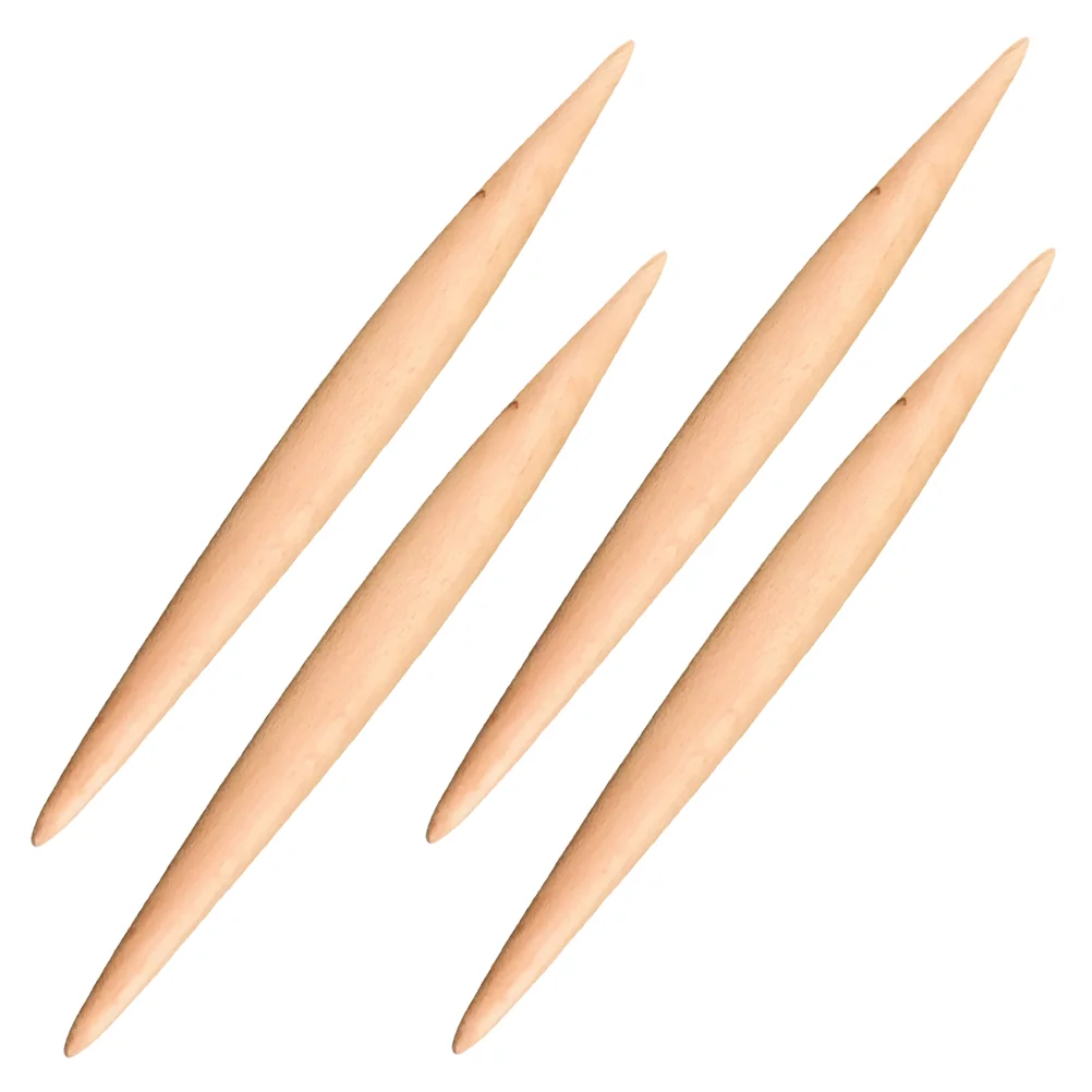 

4 Pcs Wooden Rolling Pin Baking Roller Dough Supplies Sticks Beech Kitchen Rollers