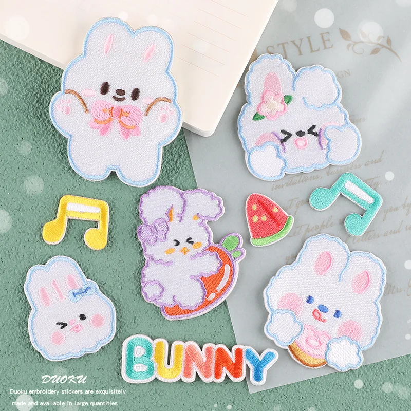 

Animal Rabbit Cloth Label Clothing Accessories Clothing Decoration Patch Self-adhesive Embroidery Cloth Patch