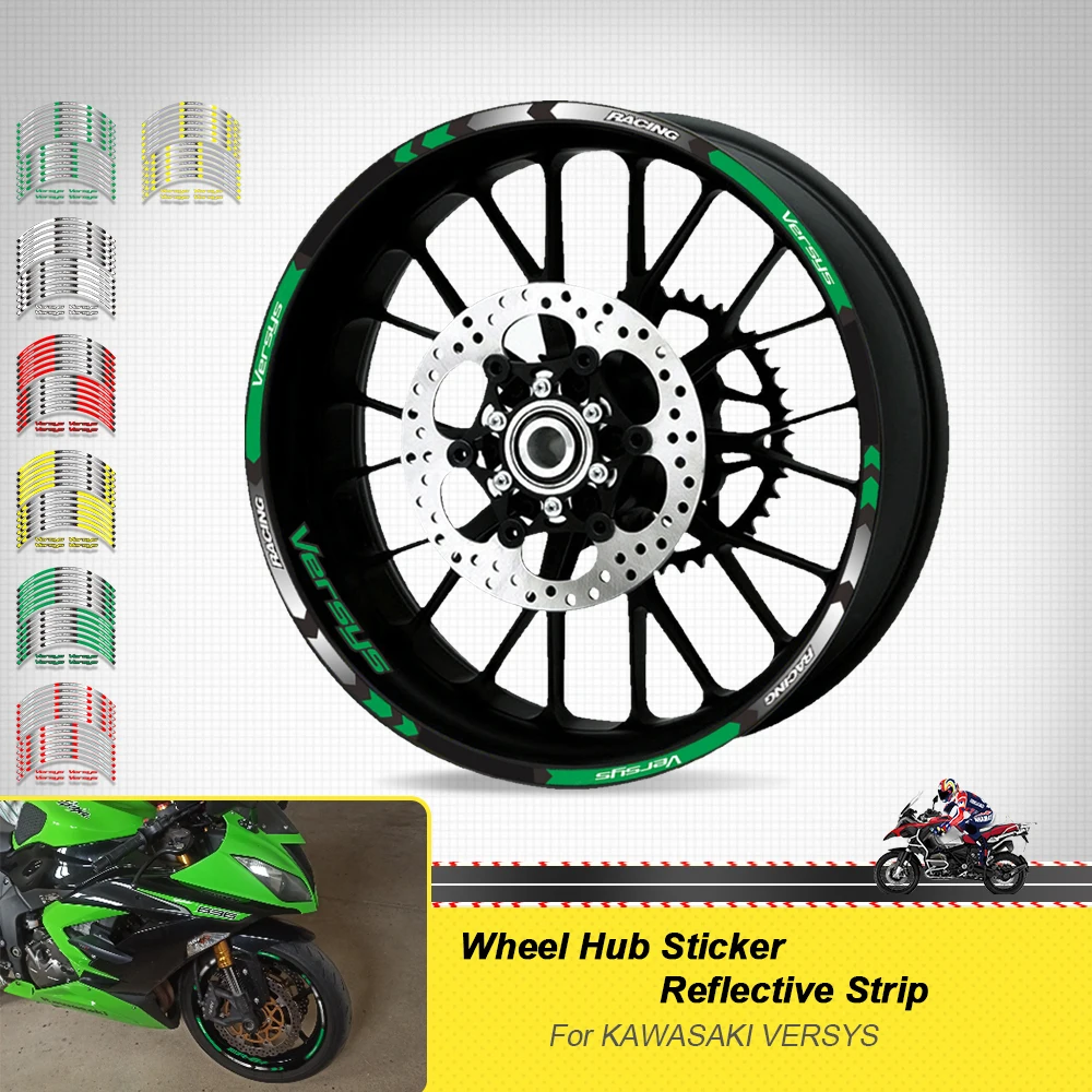 

Motorcycle Accessories Sticker Wheel Hub Reflective Stripe Rim Tire Waterproof Decals Set For Kawasaki VERSYS650 versys 650 1000