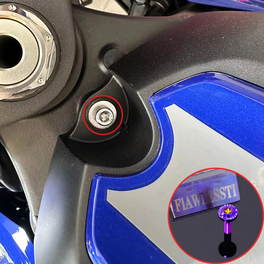 

FLAWLESSTI Gr5 Титановый болт тормозного диска ABS Датчик диска Передний суппорт Масляный бак Боковая крышка Болт Гайка передней оси для Yamaha YZF-R1