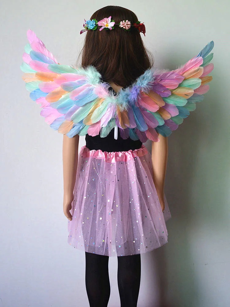 

Angel Wing Halo Butterfly Skirt White Feather Kids Adult Party Children Cosplay Birthday Gift Halloween Costume Christmas