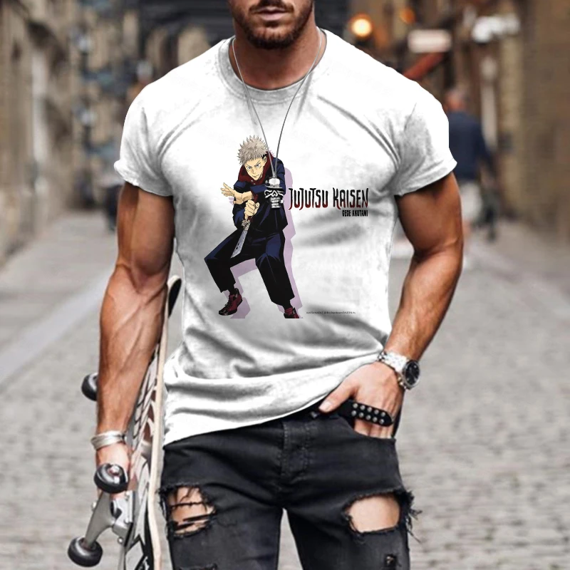 

T-shirt Male Clothes Short Fashion Casual Sleeve Jujutsu Kaisen Anime Streetwear Oversize Mens Thin Loose Sweatshirt 3D Printed