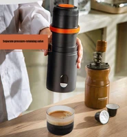 outdoor mini hand press coffee machine portable espresso maker available ground coffee and capsules hand coffee grinder