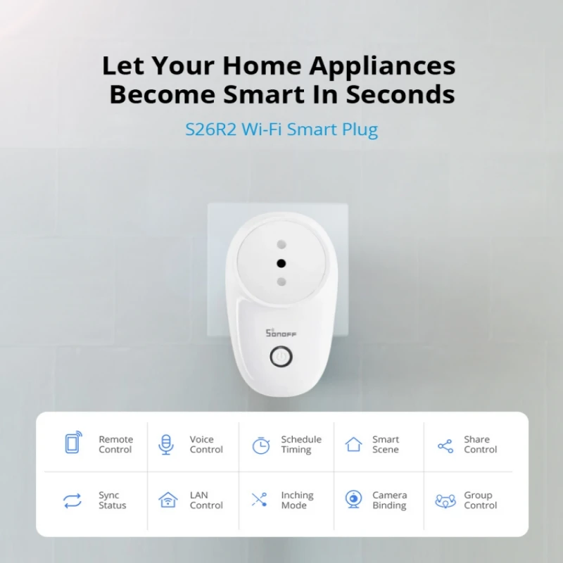 SONOFF S26 R2 TPL IT WiFi Smart Plug Ewelink APP Дистанционное управление Умная розетка Поддержка Alexa