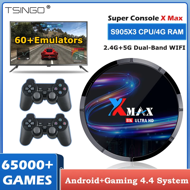 

Приставка Игровая TSINGO X Max 8K HD, Wi-Fi, 65000 игр