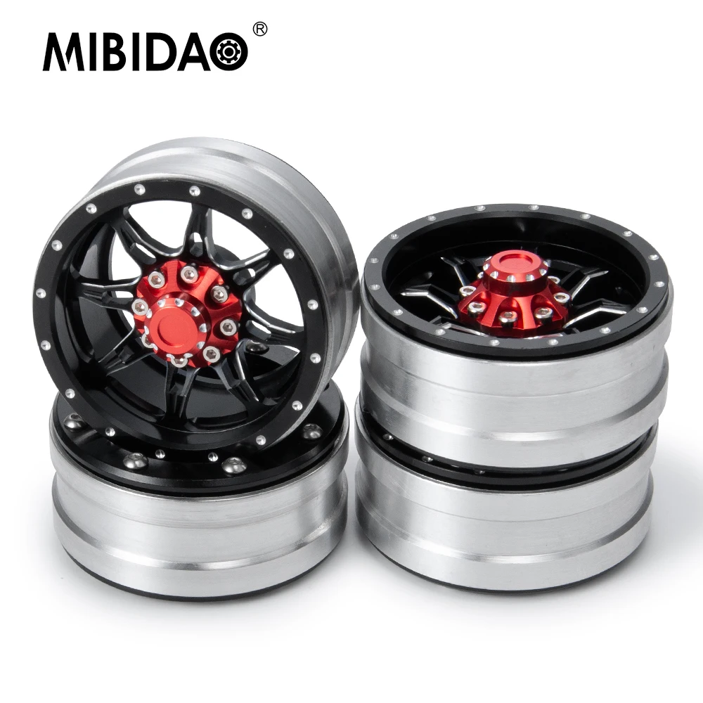 

MIBIDAO 4 шт. 1,9 дюйма алюминиевый сплав Beadlock Колесные диски ступицы для Axial SCX10 D90 TRX-4 1/10 обновленные детали для радиоуправляемой модели гусеничного автомобиля