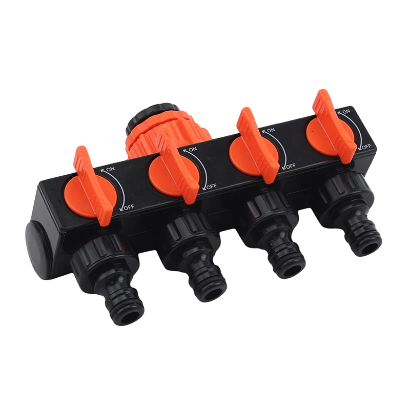 

4 Way Tap Connector Garden Manifold Hose Pipe Splitter Irrigation Adapter Water Faucet Quick Thread Adaptor Plant Garden Tools