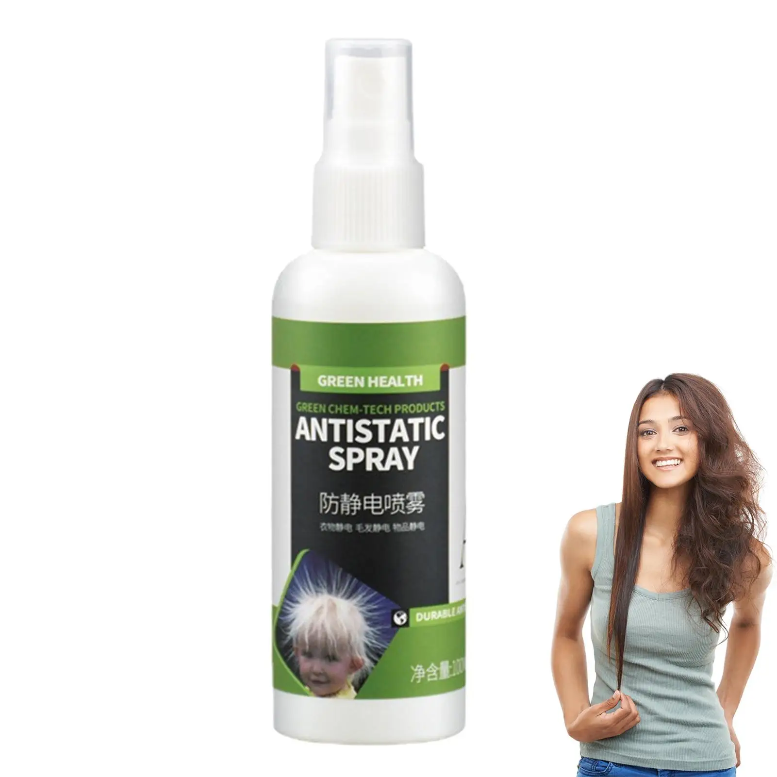 

Static Guard Spray Travel Size Static Guard Spray 100ml Crimping Release Spray Natural Static Cling Remover Antistatic Spray For